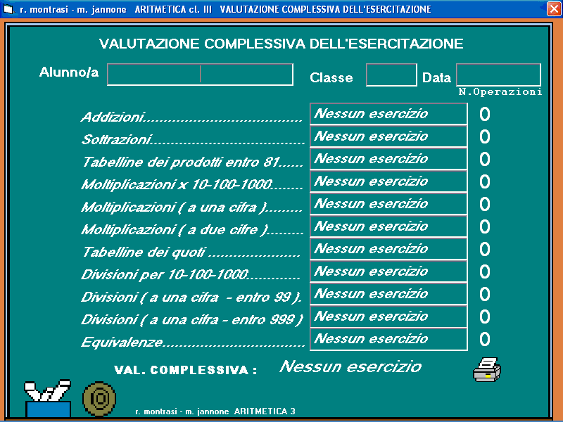 Valutazione e stampa